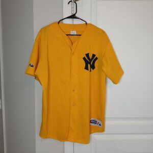 VTG Majestic NY Yankees Yellow Jersey, XL